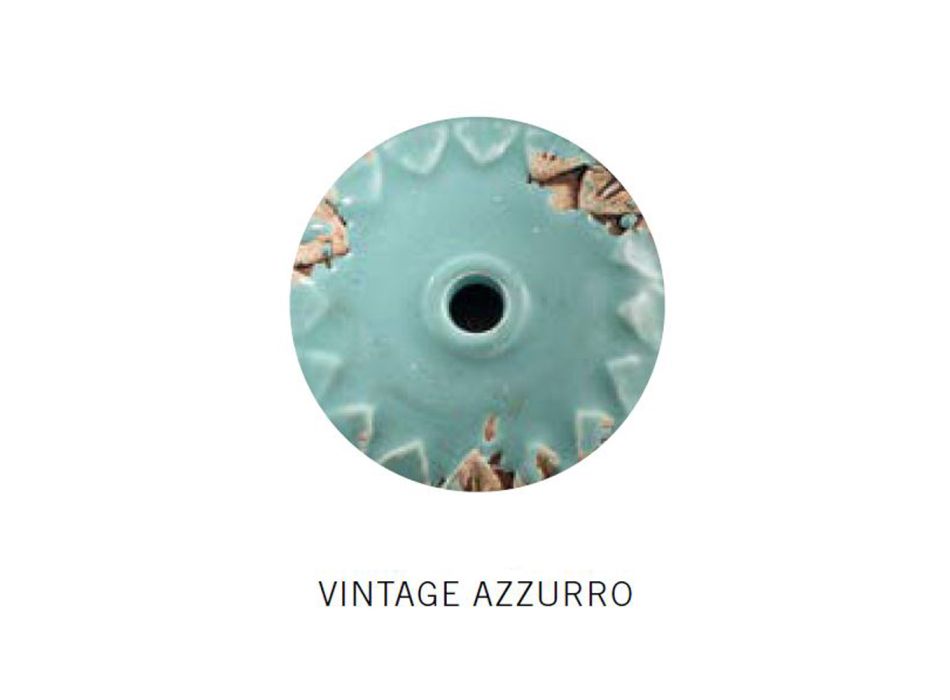Handgemaakte halve maan wandlamp van ijzer en keramiek - Vintage Viadurini