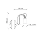 Industriële ambachtelijke wandlamp van ijzer en keramiek - Vintage Viadurini