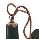 Industriële ambachtelijke wandlamp van ijzer en keramiek - Vintage Viadurini