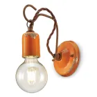 Industriële ambachtelijke wandlamp van ijzer en keramiek - Vintage Viadurini