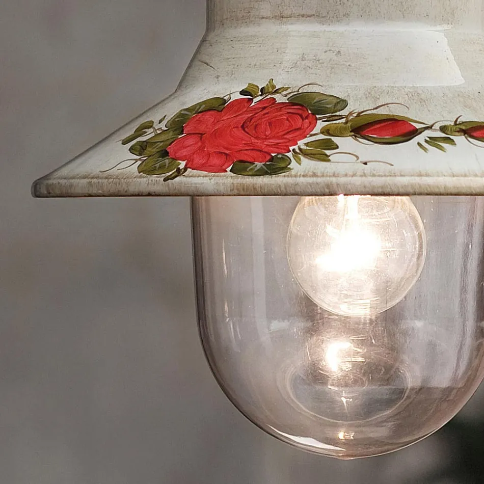 Buitenwandlamp in handbeschilderd wit aluminium - Imperia Viadurini