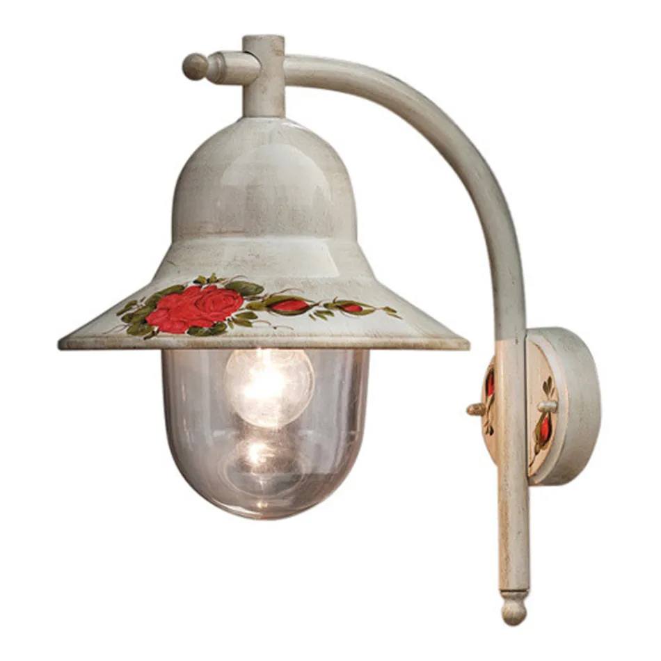 Buitenwandlamp in handbeschilderd wit aluminium - Imperia Viadurini