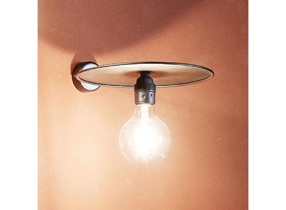 Buitenwandlamp van ijzer en aluminium Made in Italy - Robert Viadurini