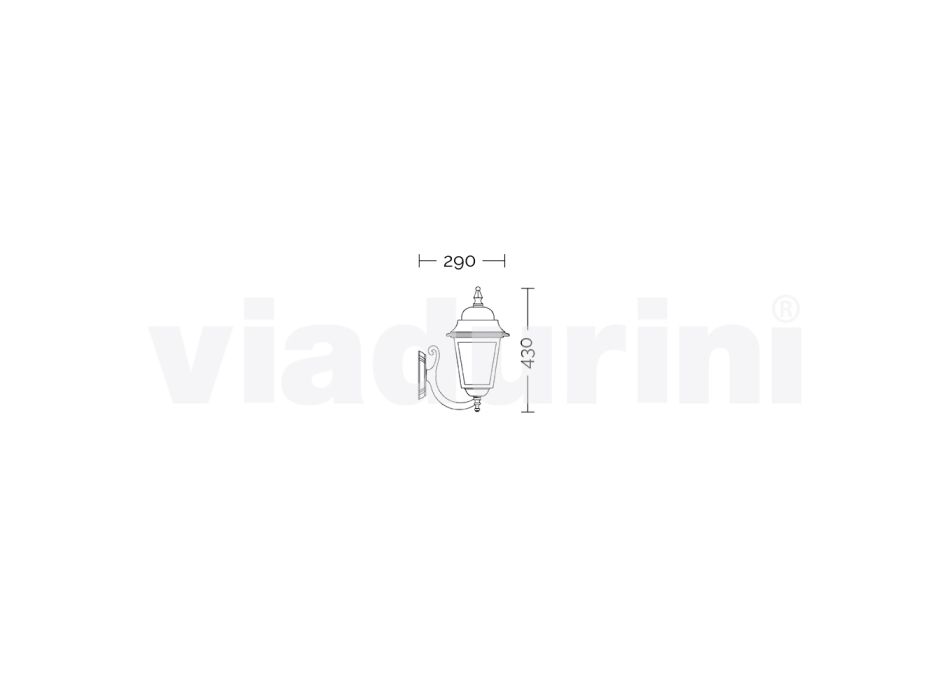 Aluminium tuinwandlamp geproduceerd in Italië, Aquilina Viadurini