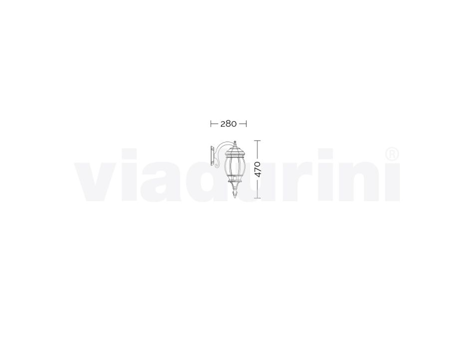 Aluminium tuinwandlamp made in Italy, Anika Viadurini