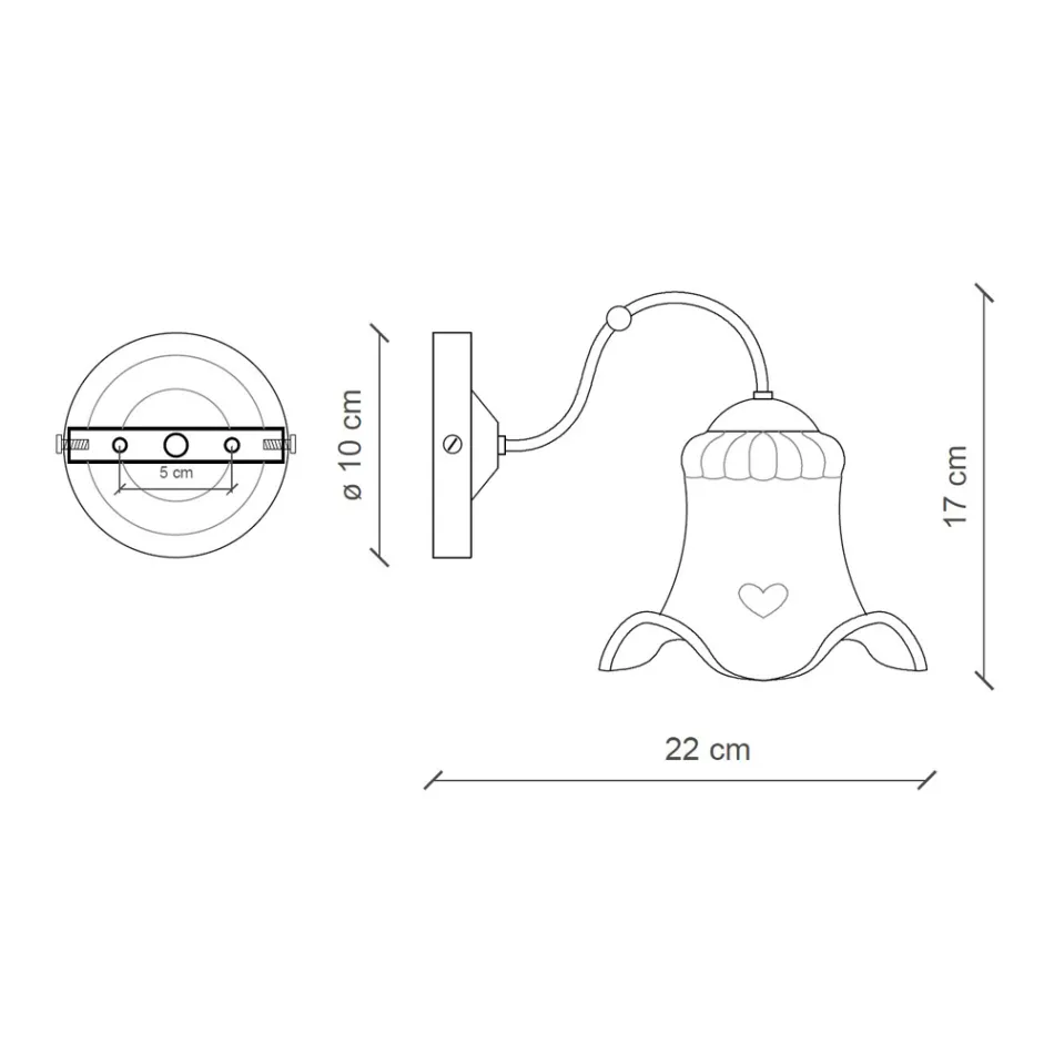 Lamp keramische wand ingericht rustieke Ferroluce Chieti Viadurini