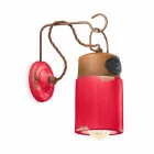 Wandlamp gemaakt van keramiek en ijzer roest Desiree Ferroluce Viadurini