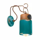 Wandlamp gemaakt van keramiek en ijzer roest Desiree Ferroluce Viadurini