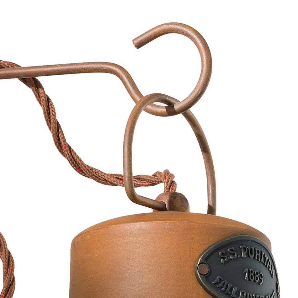 Wandlamp gemaakt van keramiek en ijzer roest Desiree Ferroluce Viadurini