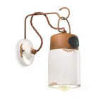 Wandlamp gemaakt van keramiek en ijzer roest Desiree Ferroluce Viadurini