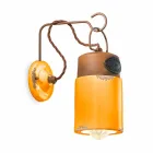 Wandlamp gemaakt van keramiek en ijzer roest Desiree Ferroluce Viadurini