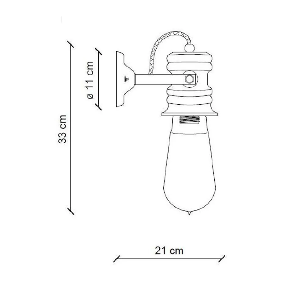 Wandlamp van ijzer en industrieel handgemaakt keramiek - Urban Viadurini