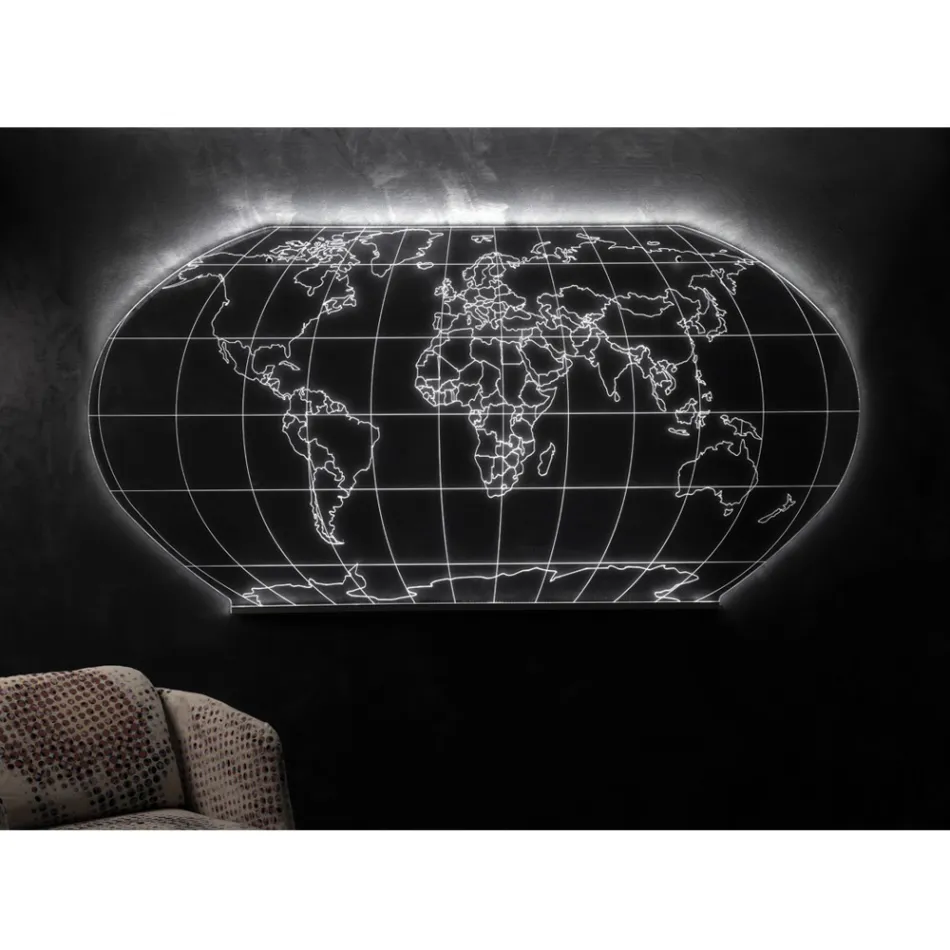 Planisphere wandlamp in lasergegraveerd acrylkristal - Rihanna Viadurini