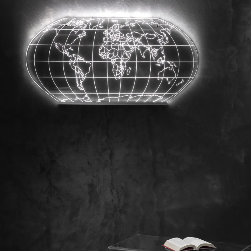 Planisphere wandlamp in lasergegraveerd acrylkristal - Rihanna Viadurini