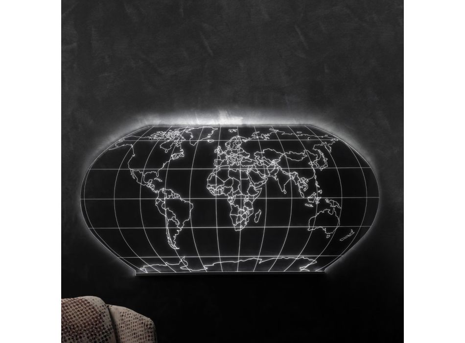 Planisphere wandlamp in lasergegraveerd acrylkristal - Rihanna Viadurini