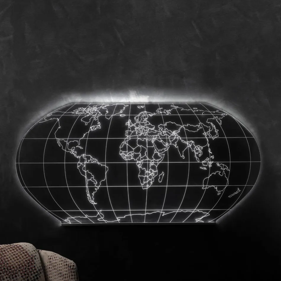 Planisphere wandlamp in lasergegraveerd acrylkristal - Rihanna Viadurini