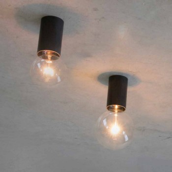 Artisan plafondlamp met zwarte ijzeren structuur gemaakt in Italië - Frana