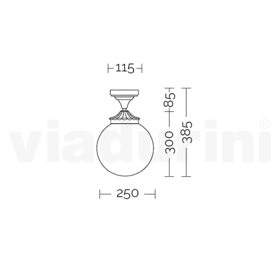 Plafondlamp in acryl en zwart aluminium Made in Italy - Trovanero Viadurini