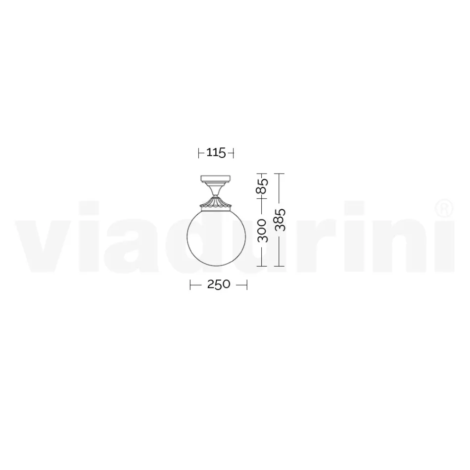 Plafondlamp in opaal acryl en witte aluminium structuur - Trovabianco Viadurini