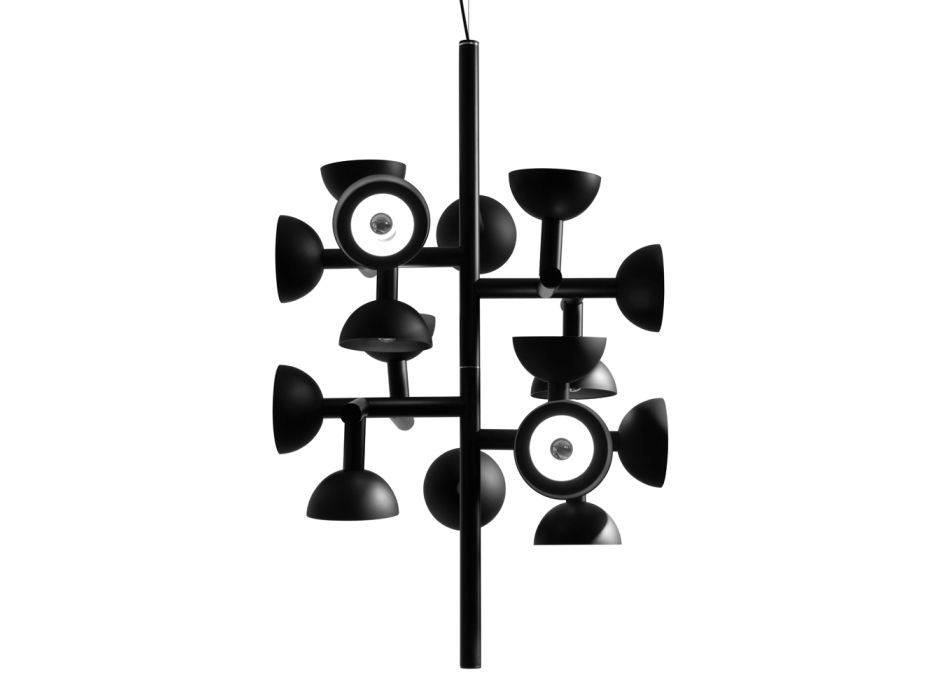 Hanglamp 16 Lichts Design in Wit of Zwart -Celio Aluminium Viadurini