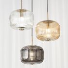 Hanglamp 3-lichts in gekleurd geblazen glas en metaal - Trissa Viadurini