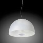 Hanglamp 3 lampjes satijn methacrylaat, diam.62cm, Franca Viadurini