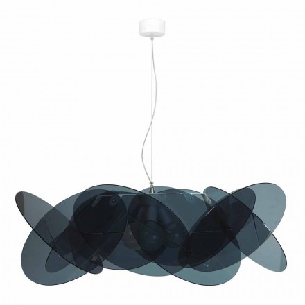 Lamp 3 lichten modern suspensie in 90 cm diameter methacrylaat Leda Viadurini