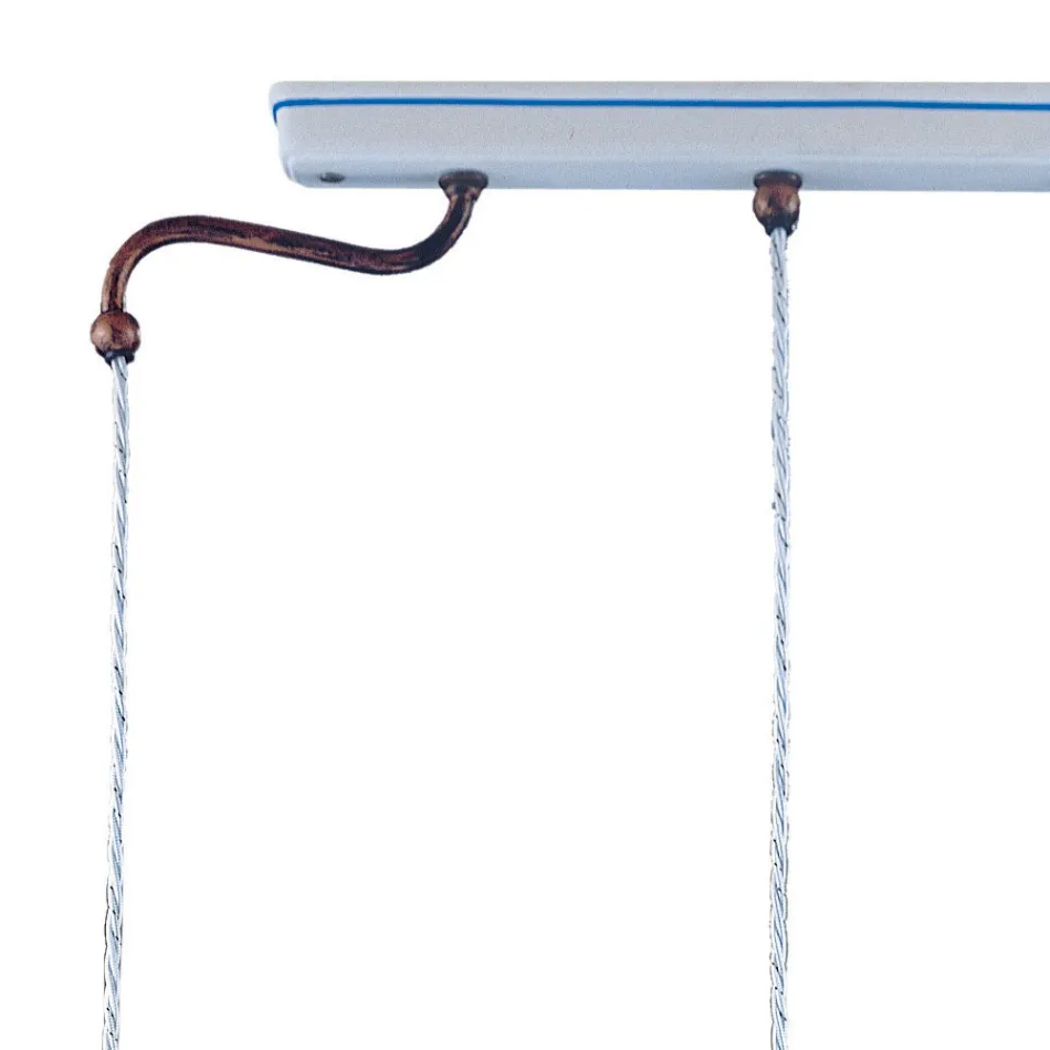 Hanglamp 3 Lichts Vintage Handgemaakt Ijzer en Keramiek - Chieti Viadurini