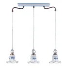 Hanglamp 3 Lichts Vintage Handgemaakt Ijzer en Keramiek - Chieti Viadurini
