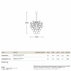 Hanglamp 30 glazen vernietigde Sauvignon Viadurini