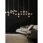 5-lichts hanglamp in natuurlijk messing en glas - Molecola van Il Fanale Viadurini