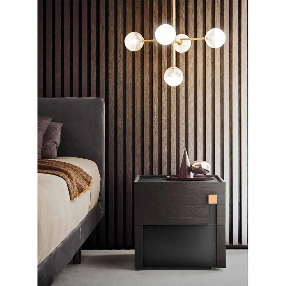 5-lichts hanglamp in natuurlijk messing en glas - Molecola van Il Fanale Viadurini