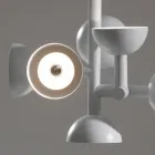 Hanglamp 6 Lichts Design in Wit of Zwart Aluminium - Celio Viadurini