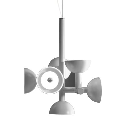 Hanglamp 6 Lichts Design in Wit of Zwart Aluminium - Celio Viadurini