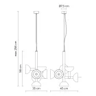 Hanglamp 6 Lichts Design in Wit of Zwart Aluminium - Celio Viadurini