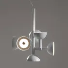 Hanglamp 6 Lichts Design in Wit of Zwart Aluminium - Celio Viadurini