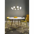 Hanglamp 8 lichts in natuurlijk messing en glas - Molecola van Il Fanale Viadurini