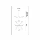 Hanglamp 8 lichts in natuurlijk messing en glas - Molecola van Il Fanale Viadurini