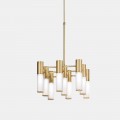 Hanglamp 9 lampen in messing en glasdesign - Etoile van Il Fanale