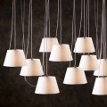 Hanglamp met 12 lampen met witte chromen luidspreker