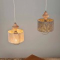 Hanglamp met 2 lampen en houtinzet van Bois
