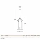 Hanglamp 3 lampjes koper en glas Turandot Viadurini