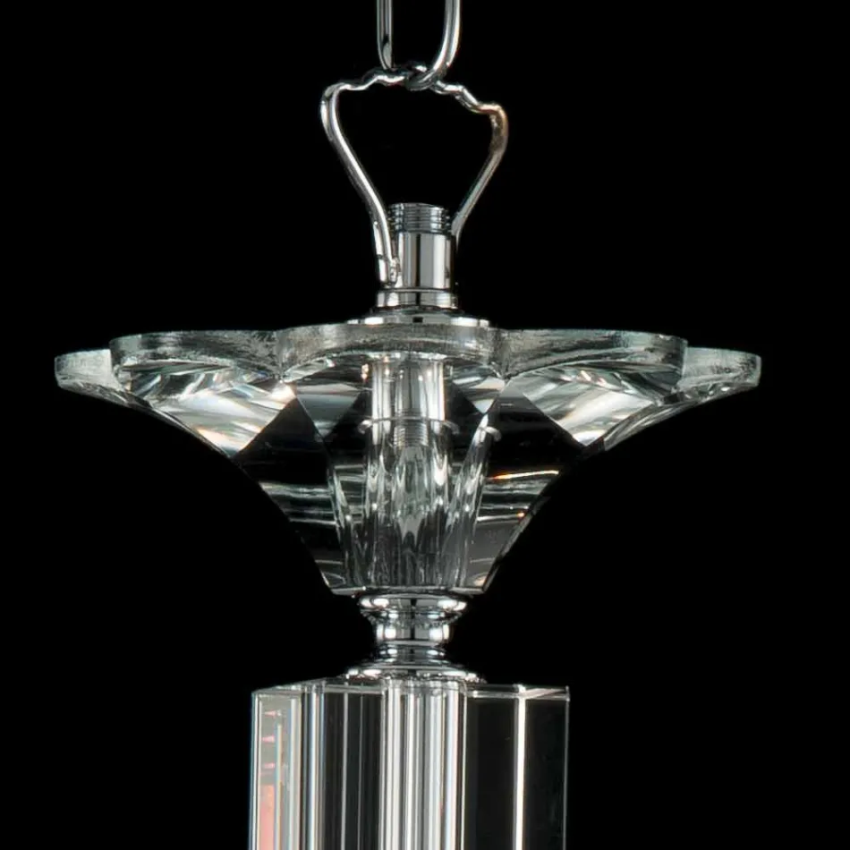 Hanglamp 3 lampjes glas en cristallo Ivy, made in Italy Viadurini