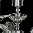 Hanglamp 3 lampjes glas en cristallo Ivy, made in Italy Viadurini