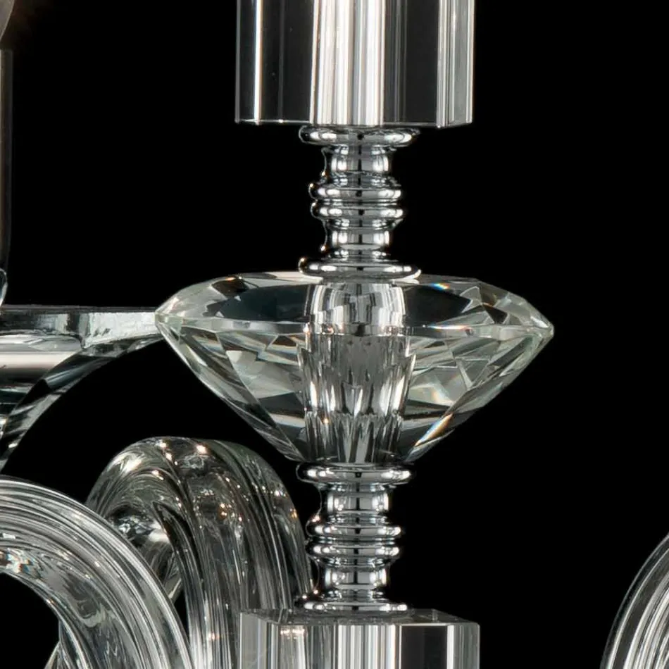 Hanglamp 3 lampjes glas en cristallo Ivy, made in Italy Viadurini