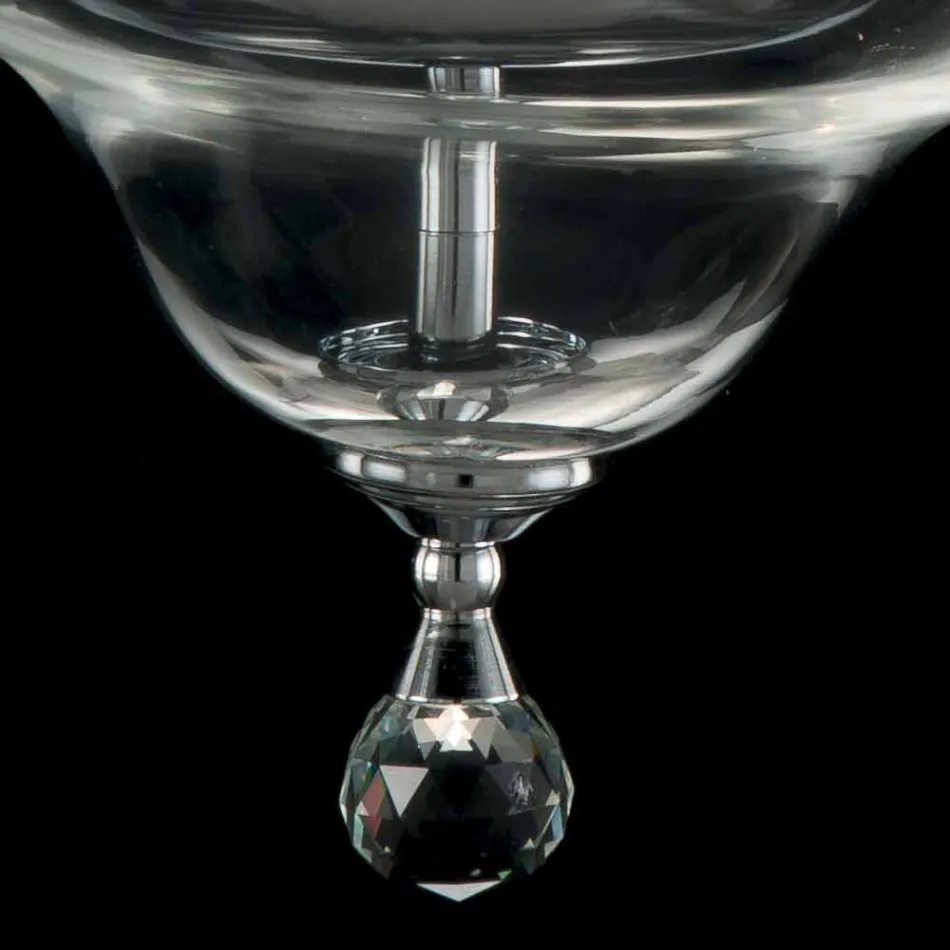 Hanglamp 3 lampjes glas en cristallo Ivy, made in Italy Viadurini