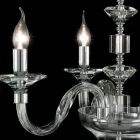 Hanglamp 3 lampjes glas en cristallo Ivy, made in Italy Viadurini