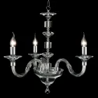 Hanglamp 3 lampjes glas en cristallo Ivy, made in Italy Viadurini