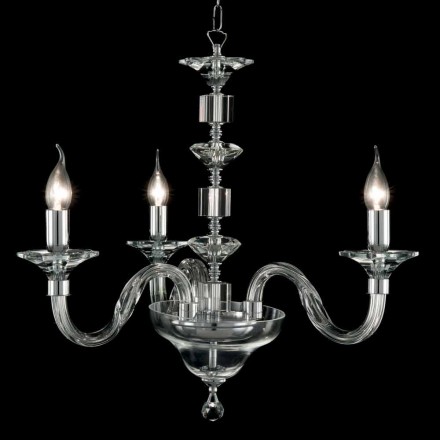 Hanglamp 3 lampjes glas en cristallo Ivy, made in Italy Viadurini