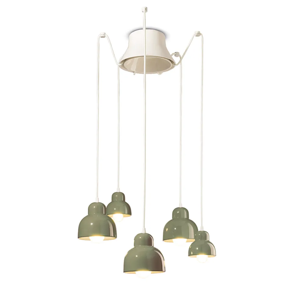 Hanglamp met 5 gekleurde elementen Made in Italy - Berimbau Viadurini
